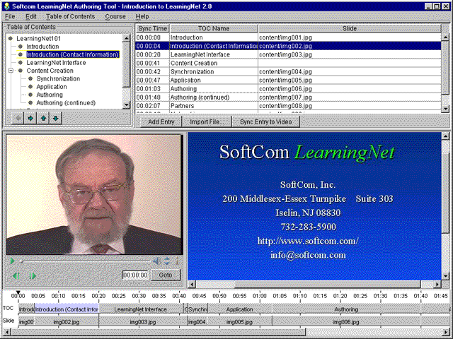 Sample of the LearningNet Authoring Tool